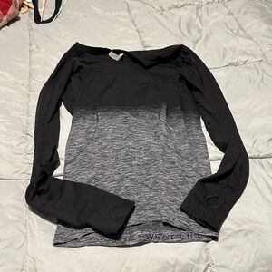 lululemon athletica Black and Gray Long Sleeve Top